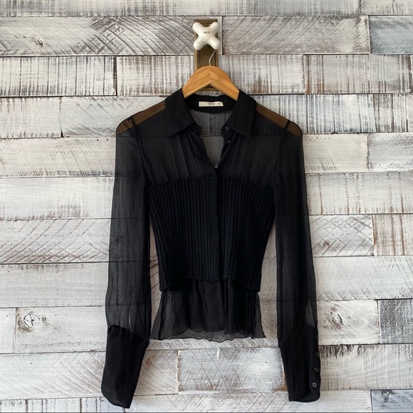 Prada | Tops | Prada Black Silk And Knit Top Size 42 | Poshmark